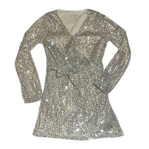 NWOT art class Gold & Silver Sequin party dress size 8